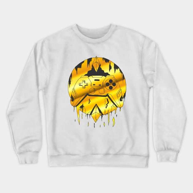 Gold Gamer Controller Force Crewneck Sweatshirt by kenallouis